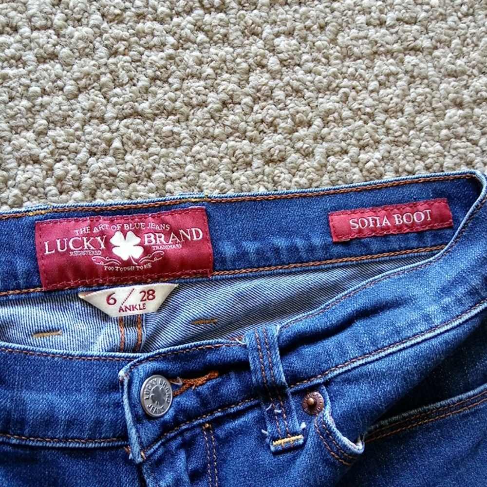 LUCKY BRAND SOFIA BOOT ANKLE JEANS SIZE 6/28 - Picture 7 of 10